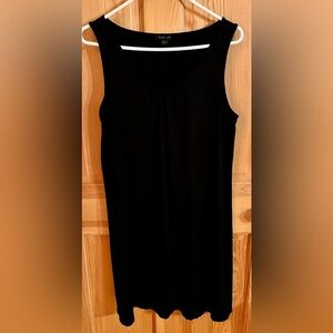 J. Jill Wearever Black V-Neck Sleeveless Tank Dress Petite Medium PM Minimalist